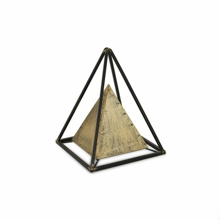 HOMEROOTS 10.5 x 8 x 8 in. Bronze Metal Triangular Decorative Sculpture 399636
